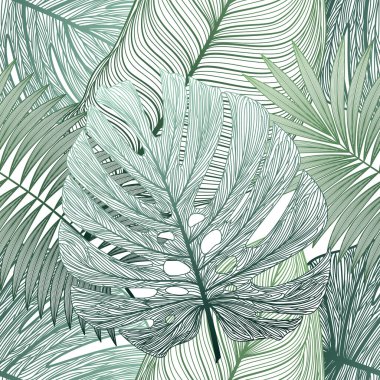 vektör soyut palmiye düz desen arkaplan bırakır