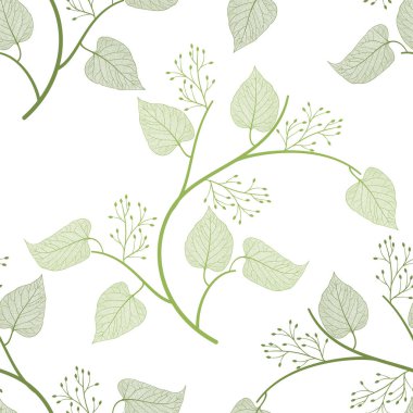 Yapraklı çiçek deseni. vektör illüstrasyonu