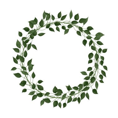 vector illustration of hand drawn wreath