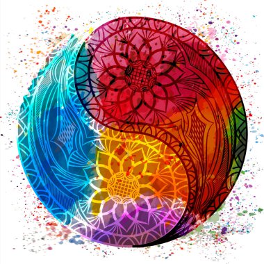 Yin yang sembolü. vektör illüstrasyonu.