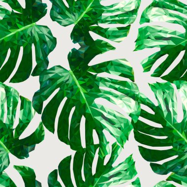 Tropikal yapraklarla kusursuz bir desen..