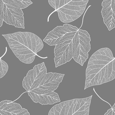 Yapraklı kusursuz desen. vektör illüstrasyonu.