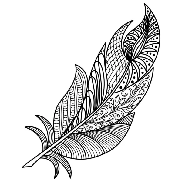 Icône Plume Illustration Vectorielle Noir Blanc — Image vectorielle