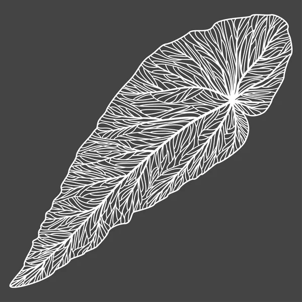 Leaf Pattern Black White Drawing Vector Illustration — Image vectorielle