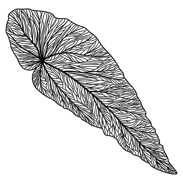 Black White Leaf Pattern Vector Illustration — Image vectorielle