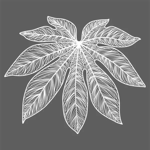 Illustration Vectorielle Motif Floral Gravé Noir Blanc — Image vectorielle