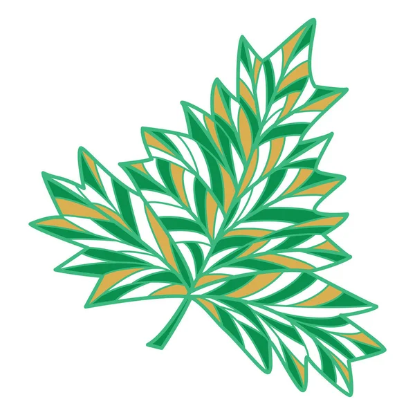 Hojas Verdes Planta Ilustración Vectorial — Vector de stock