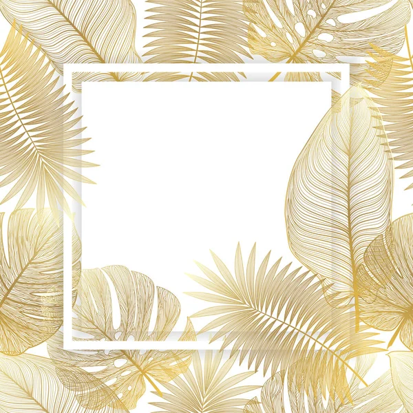 Feuilles Tropicales Feuilles Palmier Illustration Vectorielle — Image vectorielle