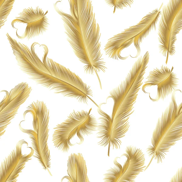 羽のあるシームレスなパターン ベクターイラスト — ストックベクタ