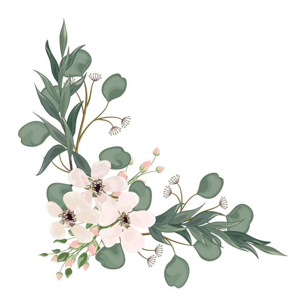 Watercolor Flowers Set Vector Illustration — Stock Vector