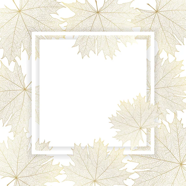 Otoño Hojas Marco Con Lugar Para Texto — Vector de stock