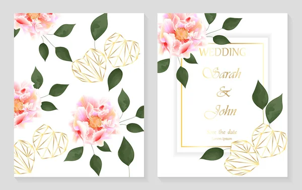 Σύνολο Διανυσματικών Floral Στοιχείων Πρόσκληση Γάμου Κάρτες Προσκλήσεις Αφίσες Καρτ — Διανυσματικό Αρχείο