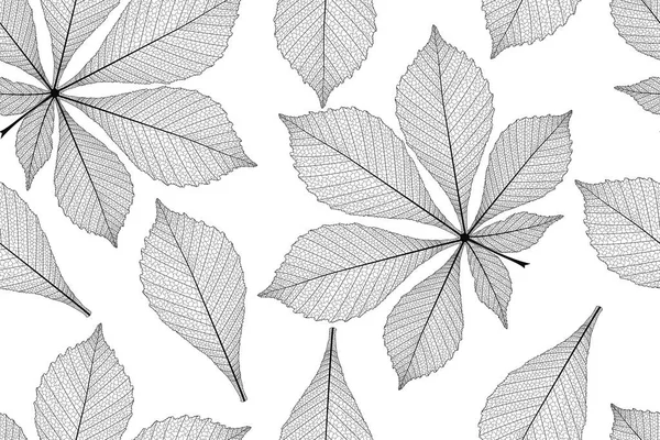 Nahtloses Muster Mit Blättern Vektorillustration — Stockvektor