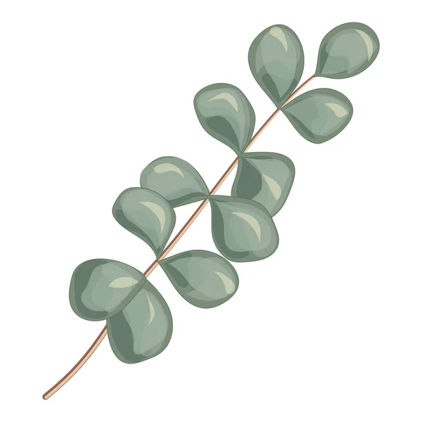 Vector Illustration Green White Cartoon Tree — Stok Vektör