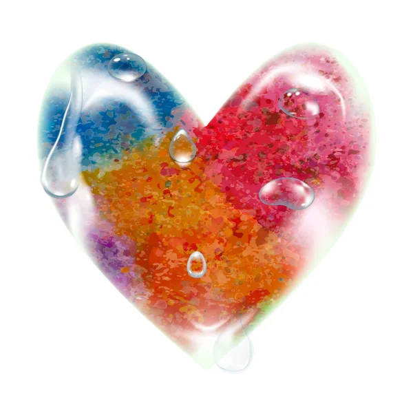 Heart Shaped Glass Hearts Isolated White Background — 图库矢量图片