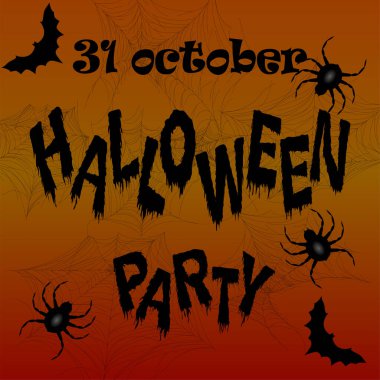 Yarasalar ve örümceklerle cadılar bayramı arka planı