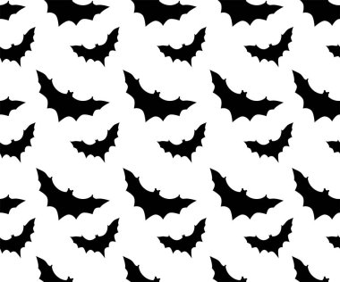 Yarasalarla cadılar bayramı kusursuz desen, vektör illüstrasyonu