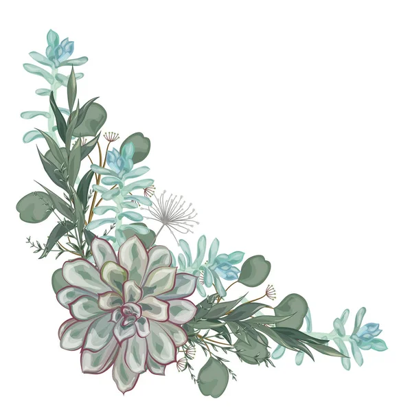 Floral Watercolor Pattern Decorative Flowers Hand Drawn Illustration — Stok Vektör