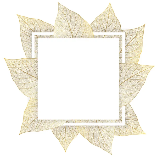 Vector Illustration Frame Green Leaves — Vector de stock