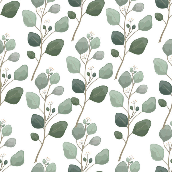 seamless pattern with hand drawn leaves. vector illustration.