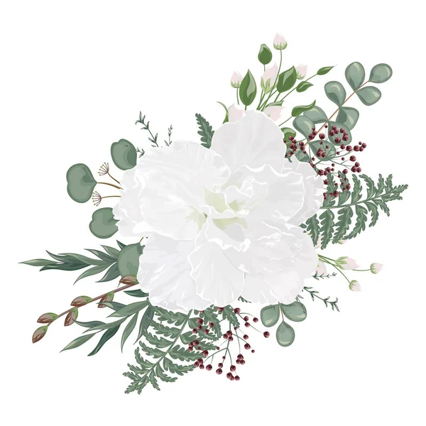 Aquarelle Motif Floral Avec Fleurs Feuilles Branches Bourgeons Plantes Roses — Image vectorielle