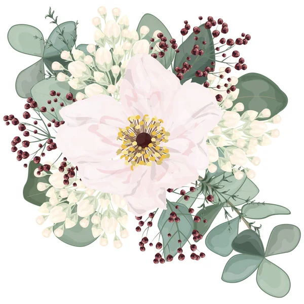 Ακουαρέλα Floral Μοτίβο Λουλούδια Διανυσματική Απεικόνιση — Διανυσματικό Αρχείο