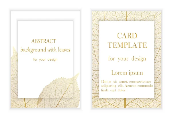 Wedding Invitation Card Golden Frame Vector Illustration — Stockvektor