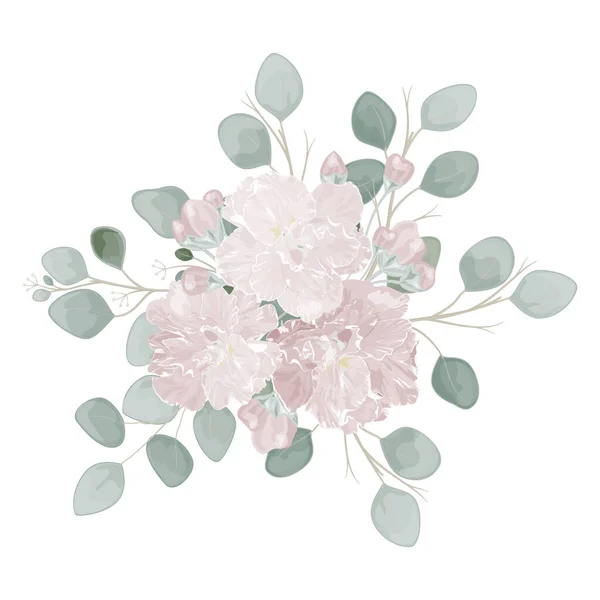 Akvarel Květinový Vzor Květinami Listy Poupaty Větvemi Bobulemi Okvětními Lístky — Stockový vektor