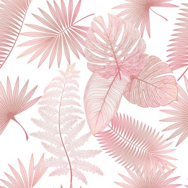Tropikal yapraklar pürüzsüz. vektör illüstrasyonu