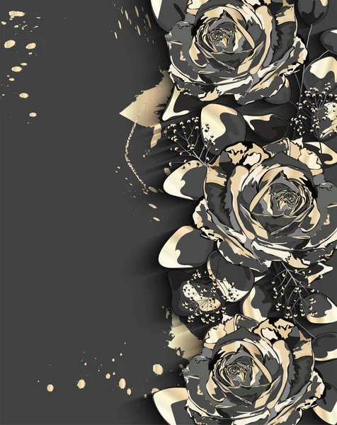 Beautiful Floral Background Roses Rose — 图库矢量图片