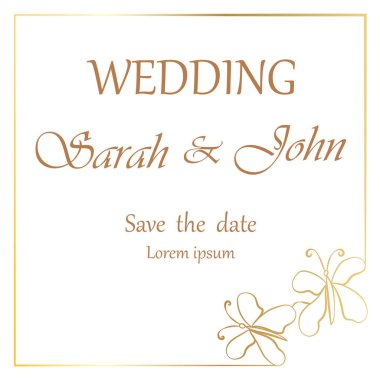 Çiçek süslemeli düğün davetiyesi. vektör illüstrasyonu