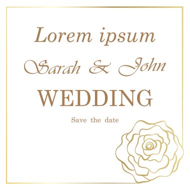 Çiçekli düğün davetiyesi. vektör illüstrasyonu