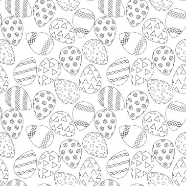 Paskalya yumurtalarında kusursuz desen. vektör illüstrasyonu