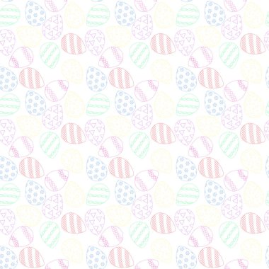 Paskalya yumurtalarında kusursuz desen. vektör illüstrasyonu