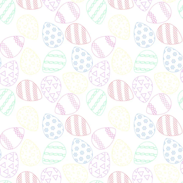 Paskalya yumurtalarıyla kusursuz desen, vektör illüstrasyonu
