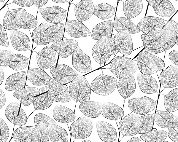 Αδιάλειπτη Μοτίβο Φύλλα Εικονογράφηση Διανύσματος — Διανυσματικό Αρχείο