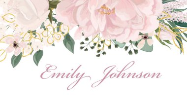 Çiçek desenli suluboya güller ve yapraklar. vektör illüstrasyonu