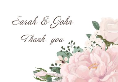 Gül ve yapraklı güzel çiçek deseni. vektör illüstrasyonu