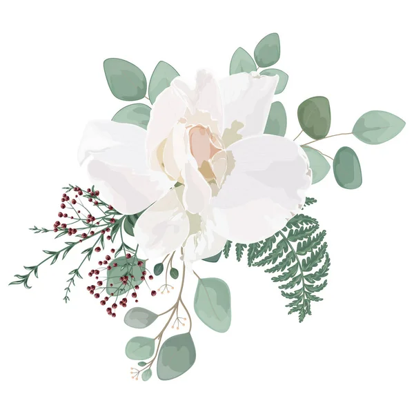 Beau Motif Floral Avec Des Fleurs Des Feuilles Aquarelle Illustration — Image vectorielle