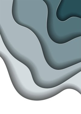 abstract background with paper cut waves. vector illustration.