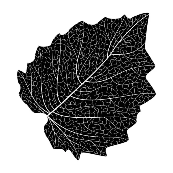 Black White Vector Illustration Leaf Pattern — Image vectorielle