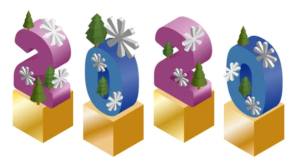 Set Christmas Gifts Gift Boxes Vector Illustration — 스톡 벡터