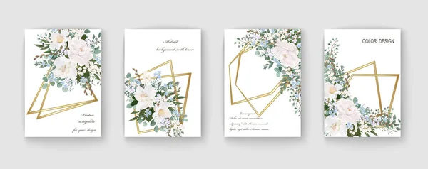 Carte Invitation Mariage Avec Motif Floral Illustration Vectorielle — Image vectorielle