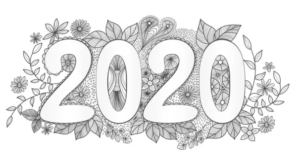 Happy New Year 2020 Vector Illustration — Stock Vector