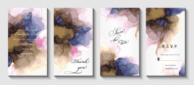 Su boyası şeklinde mermer ve mürekkep lekeleri. elle boyanmış arkaplan