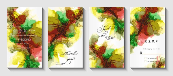 Marble Ink Stains Watercolor Style Hand Painted Background — Stockvektor