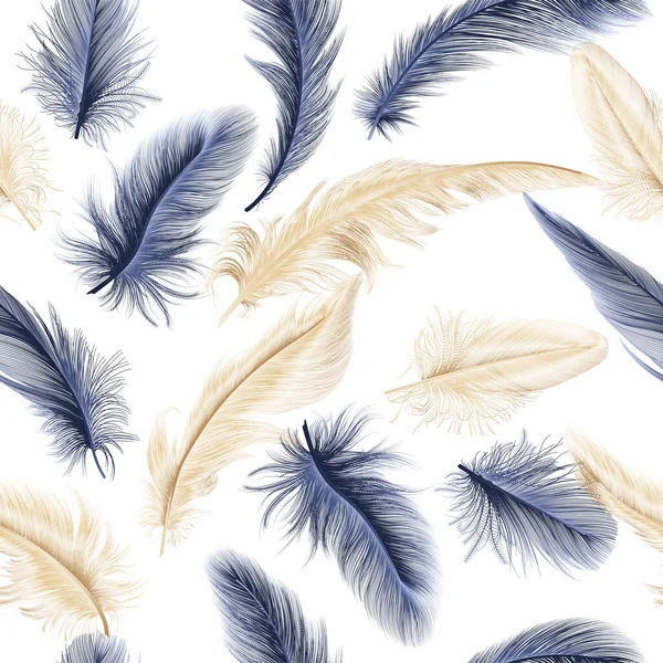 Seamless Pattern Feathers Vector Illustration — Stock Vector