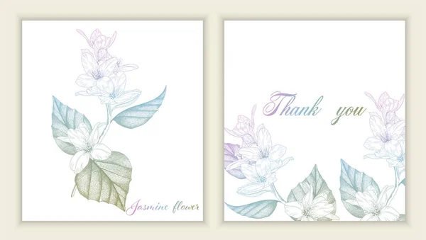 Vektor Illusztráció Esküvői Meghívó Levelekkel Virágokkal — Stock Vector