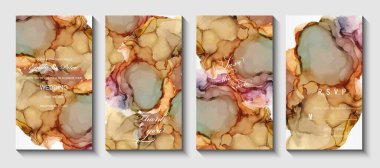 Soyut suluboya arka plan seti. vektör illüstrasyonu