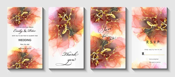 Set Watercolor Floral Banners Tropical Leaves Flowers Vector Illustration — 스톡 벡터